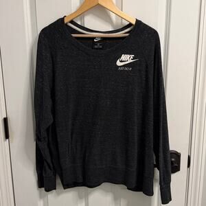 NIKE Just Do It Gray Athletic Crewneck Pullover Sweatshirt Marled Grey Size 3x